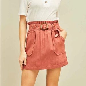 HOST PICK 🎉🌟 Solid paperbag belted skirt pockets